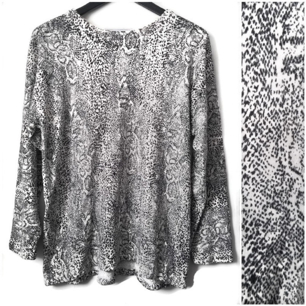 Principles women's snake python print crewneck lightweight sweatshirt Size 1X